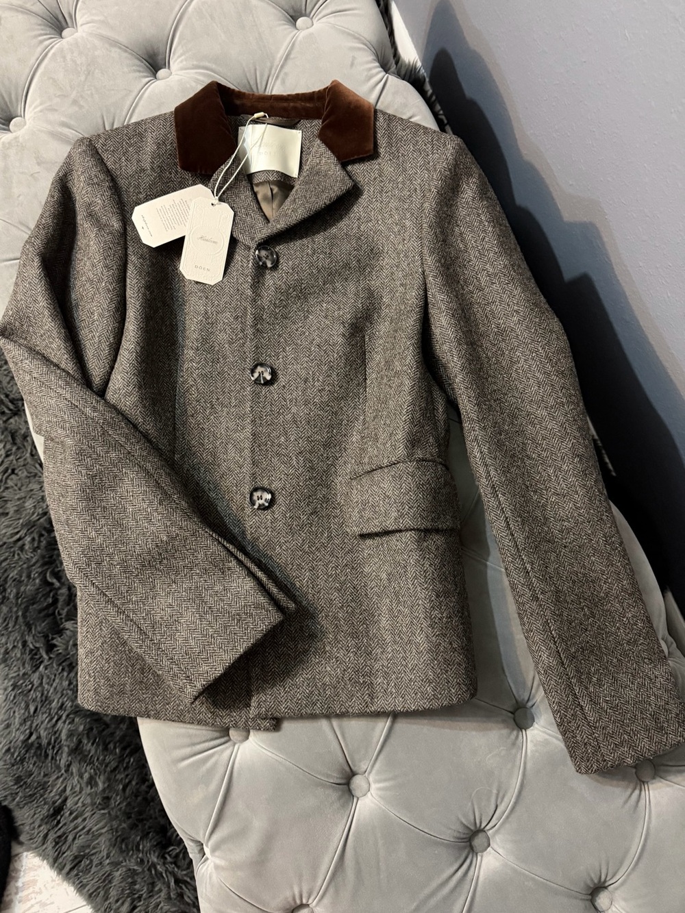 NWT DÔEN Heirloom Lennon Blazer English Herringbone Size M